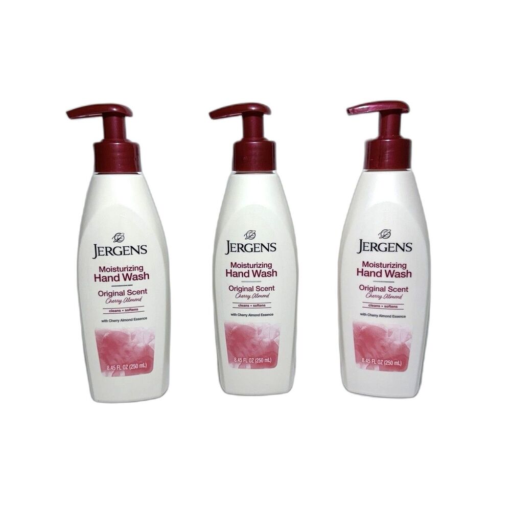 JERGENS CHERRY ALMOND HAND WASH liquid soap ORIGINAL SCENT 8.45 FL OZ NEW 3-Pack